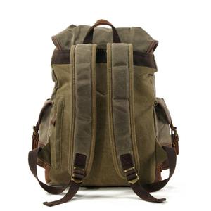 Leather Canvas <b>Backpack</b> Premium Quality Luxury Eco-Friendly Large Capacity Travel Hiking School <b>Laptop</b> Rucksack Manufacturer - Product Image 6