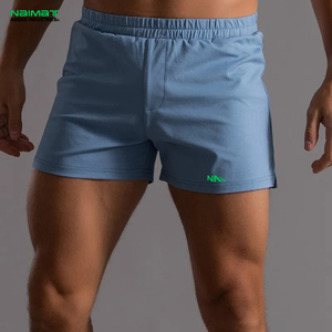 Pantalones cortos de gimnasio de verano de poliéster de alta calidad para hombre, pantalones cortos sólidos de secado rápido transpirables con cintura elástica y bolsillos para correr - Product Image 1
