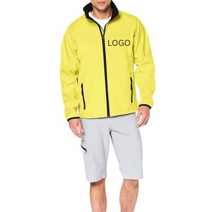 Veste coupe-vent d'été pour homme avec logo personnalisé, imperméable, séchage rapide, à capuche, col montant, poches avant, coque en polyester, doublure en nylon - Product Image 1