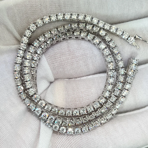 Cadena de tenis de diamante de moissanita de 5mm de plata sólida cubana de Hip Hop unisex, compromiso de boda, certificado IGI, personalizable - Product Image 6