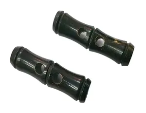 2 delik boynuz siyah kordon kilit stoper geçiş için klip ceket giysi giysi Paracord halat kelepçesi aksesuarları
