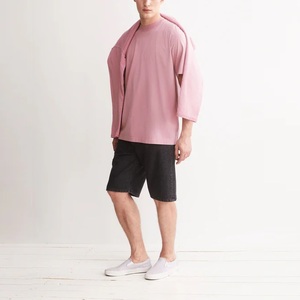 Nueva Llegada: Camiseta de Manga Corta para Hombre, 220g, Algodón, Cuello Redondo, Color Sólido, Ecológica, Secado Rápido, Estilo Casual Holgado, Gran Venta - Product Image 4