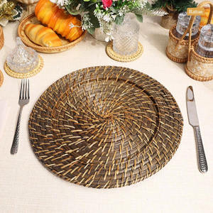 Logo personnalisé 100% bambou naturel rotin écologique D33cm chargeur assiette vaisselle commande minimum 100 pièces fournies Vietnam - Product Image 1