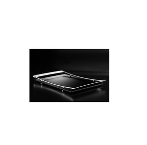 Bandeja de servicio sencilla de acero inoxidable diseñada con contornos elegantes, elegancia ergonómica para una decoración clásica o moderna. - Product Image 5