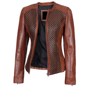 Chaqueta de Invierno para Mujer de Cuero Genuino, Talla Personalizada, Transpirable, Resistente al Viento, con Forro de Algodón, Manga Larga, Cierre Inferior, Logotipo Personalizado - Product Image 5