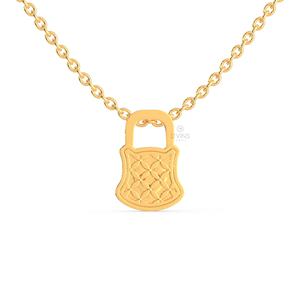 Collier pendentif en or rose pour femme avec cercle en or blanc conçu en cristal clouté avec diamant comme pierre principale - Product Image 3