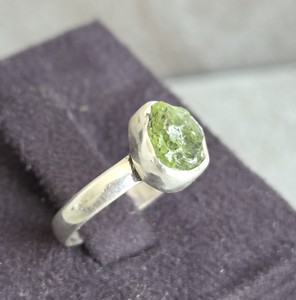 Unisex Bohemian Style Resizable Sterling <b>Silver</b> Fashion <b>Ring</b> <b>Set</b> Handcrafted Irregular Prehnite Gemstone for Wedding Anniversary - Product Image 2