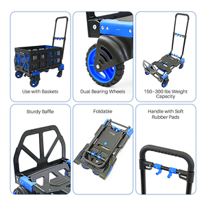Handwagen & Rollwagen 2-in-1 Umrüstbarer Tragbarer Klappbarer Sackkarren, Mehrzweck-Einkaufswagen und Transportwagen - Product Image 3