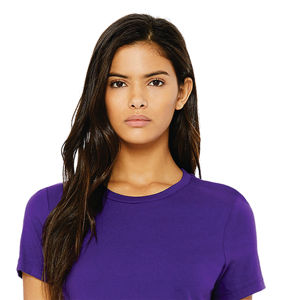 Airlume – T-Shirt à manches courtes en coton peigné et à anneaux pour femme, tenue de l'équipe, simple, violet, 100% oz, 4.2 - Product Image 4
