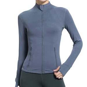 Veste de yoga pour l'entraînement et le fitness pour femmes Tissu extensible avec trous pour les pouces Conçu pour la course à pied et les sports de plein air - Product Image 1