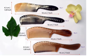 Peigne en corne de buffle naturelle fait main au Vietnam, à dents fines, accessoire classique pour les soins des cheveux - Product Image 5