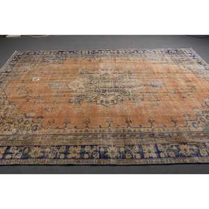 Alfombra Turca Vintage Extra Grande de 7.2x10.3 pies (218x314 cm), Alfombra Persa Azul - Product Image 1