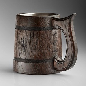 Jarra de Cerveza de Madera Hecha a Mano Más Vendida, Jarra de Cerveza de Madera de Lujo, Estilo Vintage, Alta Demanda, Hecha en India, Jarra de Vino y Cerveza de Madera - Product Image 1