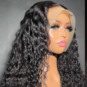 100% Remy naturel non transformé cheveux humains avant de lacet perruque femmes indien colle humaine moins bouclés ondulés cheveux perruques - Product Image 1