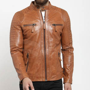 Recién llegado, chaqueta de cuero resistente con cuello alto de manga larga y estilo de calle principal para invierno - Product Image 1