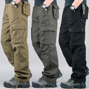 Pantalon cargo large en toile pour homme Saleh Enterprises, coupe décontractée, 6 poches, taille élastique, vêtements tactiques décontractés pour l'extérieur - Product Image 1