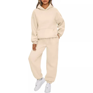 ชุด2ชิ้นกำมะหยี่สองชิ้นสำหรับผู้หญิงชุดเสื้อผ้า2ชิ้นมีกระเป๋าซิปแขนยาวสำหรับฤดูใบไม้ร่วงฤดูหนาว - Product Image 5