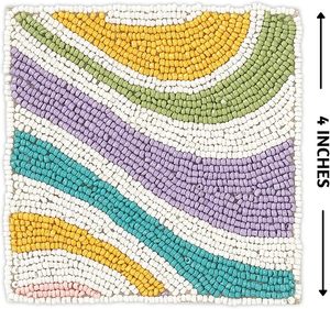 Dessous de verre de table perlé de broderie de couture pour tapis de décoration de table et de cuisine Produit de qualité supérieure à très bas prix - Product Image 1