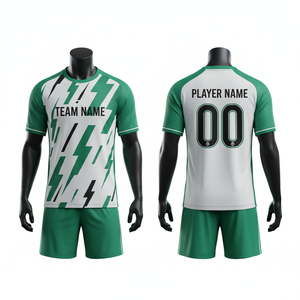 Ensemble de maillot de foot pour homme, col en V, manches courtes, effet dégradé, anti-transpiration, 100 % polyester, coupe athlétique, imprimé léopard animalier. - Product Image 6