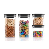 Récipients alimentaires empilables hermétiques sans BPA Boîtes de rangement en plastique avec couvercles Pot à grains en plastique transparent pour la fraîcheur