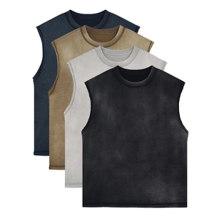 Camiseta sin mangas de alta calidad Logotipo personalizado Camisetas sin mangas Gimnasio Lavado ácido Camisetas sin mangas para hombres para entrenamientos elegantes y cómodos - Product Image 5