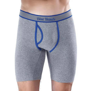 Venta al por mayor de calzoncillos bóxer de tiro medio para hombre de secado rápido transpirable ropa interior de punto para hombre logotipo personalizado Spandex calzoncillos de algodón para hombre - Product Image 3