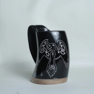 Haute qualité Royal droite conception de noël petit Viking corne à boire tasse fabriqué à la main naturel Double Base sculpté nautique - Product Image 1