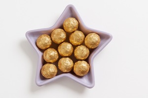 Decorative metal chocolate serving tray gold finished, this elegant piece adds a touch of luxury to any festive or dining setup - Product Image 3