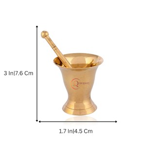 Mortier et pilon en laiton massif de couleur or de forme ronde avec la plus grande qualité ensemble de mortier et de pilon de taille personnalisée fait à la main - Product Image 6