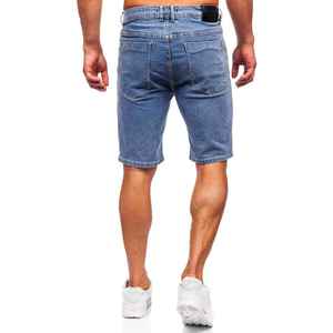 กางเกงยีนส์ขาสั้นสำหรับผู้ชายซักกลางเอวสูงผ้าฝ้าย100% น้ำหนักเบาระบายอากาศสไตล์ลำลองตามสั่ง - Product Image 3