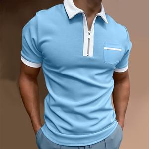 Polo de manga corta para hombre, Polo de color contrastante, ropa nueva, ropa de calle de verano, camisas informales a la moda para hombre - Product Image 2