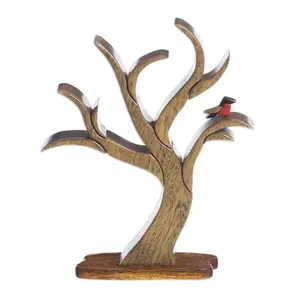 Sculpture d'arbre abstraite en bois avec branches courbées, surface lisse et polie, artisanat artistique, design minimaliste - Product Image 4