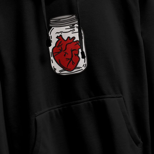 Sweat à capuche brodé avec motif de cœur dans un bocal, pour homme, noir, streetwear, pull oversize, design artistique, mode, sweat à capuche brodé d'hiver - Product Image 4