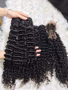 Meilleure Qualité 100% Naturel Vietnamien Extensions de Cheveux Humains Profond Bouclés Remy Cheveux Machine Double Trame Cheveux Tissage Bundle Tout - Product Image 2