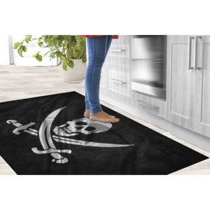 Black Pirates Flag Printed <b>Rug</b>: Modern, Thick, Large, <b>Non</b> <b>Slip</b>, <b>Kitchen</b>, Bathroom,With Pile Soft <b>Rug</b> - Product Image 2