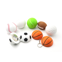 Flaschenöffner-Schlüsselanhänger für Basketball-, Fußball- und Tennisfans aus Silikon und Metall, Fußball-Schlüsselring, Bierflaschenöffner