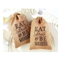 Sac à cordon de jute beige souple brodé de logo personnalisé pour l'emballage du café et du thé et pour offrir en cadeau sacs promotionnels en toile de jute Hesse