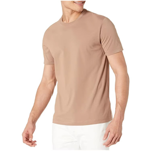 Cuello liso manga corta Color sólido Logotipo personalizado Ajuste regular 100% algodón Transpirable Ecológico Camisetas de punto de alta calidad - Product Image 4