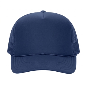Casquette de golf unisexe en mousse à calotte haute, bleu marine, 6 panneaux, style trucker, en maille, réglable, décontractée, printemps-été, par sublimation - Product Image 1