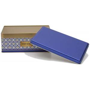 170x260x100mm Fondo rojo Caja de almacenamiento de metal rectangular Tapa deslizante 4.2L Diseño de patrón sin costuras Líneas geométricas Cajas de metal - Product Image 4