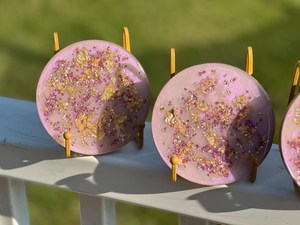 Handmade Elegant Wood Resin Eco-Friendly <b>Drink</b> <b>Coasters</b> Classic Style Marbled Design Durable Epoxy Non-Slip Waterproof 8mm Thick - Product Image 5