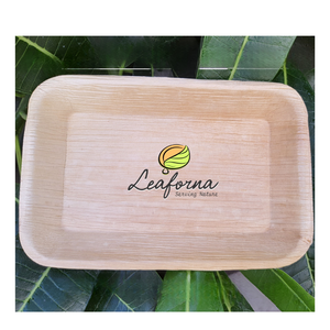 Plato de hoja de palma biodegradable rectangular, vajilla desechable reutilizable ecológica sostenible natural, compra a granel - Product Image 6