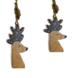 Standard Quality Wooden Material <b>Hanging</b> Santa Claus and <b>Stars</b> Shaped Ornament With Painted Finishing Modern Design - Product Image 5