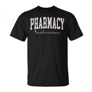 T-shirt floreale per il riconoscimento del tecnico farmaceutico, regalo professionale per farmacista con stampa floreale - Product Image 2