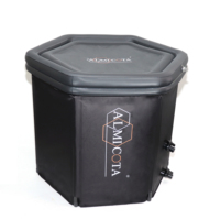 ALMICOTA Baignoire de récupération hexagonale gonflable d'extérieur légère et de haute qualité 50-80 gal, portable, pliable, en PVC, pour 1 personne, facile à utiliser
