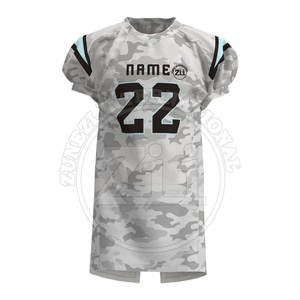 Uniforme de football américain respirant de haute qualité à bas prix, grande taille, manches courtes, protection UV, séchage rapide, personnalisé pour l'équipe, 100% fabriqué sur mesure - Product Image 2