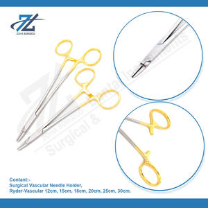 Portaagujas Vascular TC Carburo de tungsteno Ryder-Vascular 15cm Portaagujas quirúrgico de acero inoxidable Instrumentos básicos Pakistán - Product Image 3