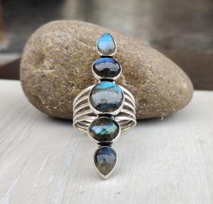 925แหวนสปินเนอร์อัญมณีแฮนด์เมดสีเงินแท้925หินแข็งของขวัญแต่งงานเครื่องประดับที่ดีที่สุดแหวนสัญญา - Product Image 4