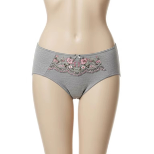 Ropa interior de mujer de punto fino bordado Nylon Spandex suave estiramiento transpirable Lencería sin costuras Panty uso diario ajuste cómodo - Product Image 1