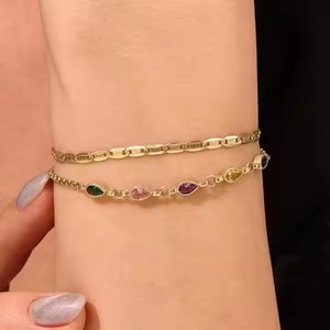 สร้อยข้อมือเพชรโมอิส9.7กรัมสีทอง18Kt สง่างามเพชร0.4760กะรัตเพชร0.4760กะรัตเพชรที่เป็นเอกลักษณ์เครื่องประดับเพชรที่ไม่เหมือนใคร - Product Image 1